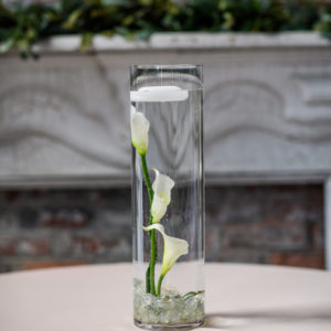 Glass Cylinder Vase with Submerged Floral