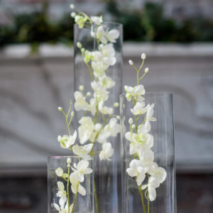 3 Piece Cylinder Set w/ Spray of Orchids