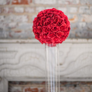 Cylinder Vase w/ Rose Pomander