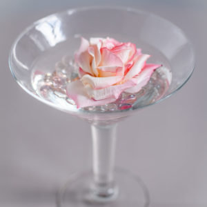 Martini Glass W/ Floating Flower