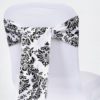 BlackWhite Damask Sash