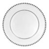 Silver Beaded Glass Charger